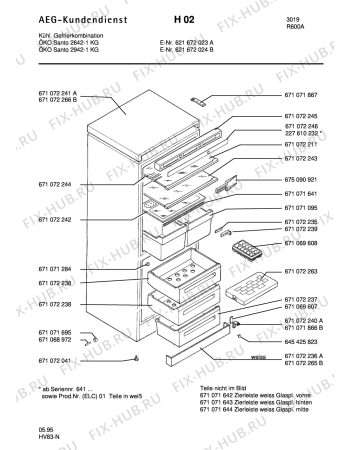 Взрыв-схема холодильника Aeg S2642-1KG - Схема узла Housing 001